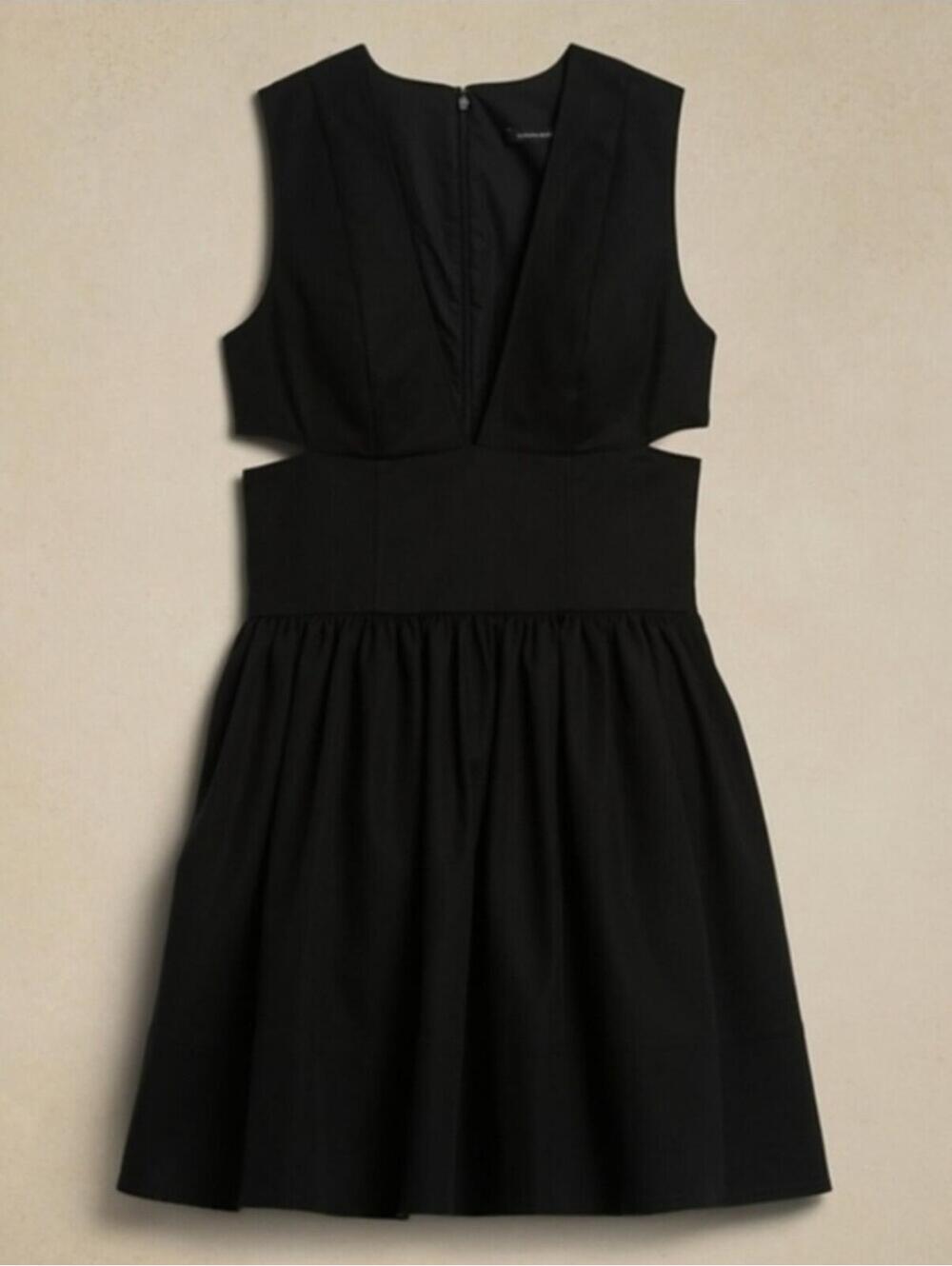 NWT Banana Republic Anisa Cut-Out Mini Dress Black 6T 6 TALL party cocktail - Picture 5 of 6